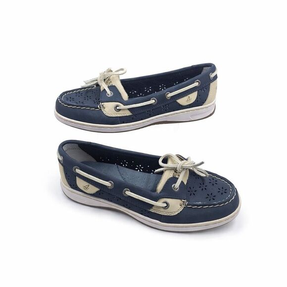Sperry Shoes - Sperry Top Slider Blue/Gray/White 9265919 Boat Shoe US Women's Size 6M